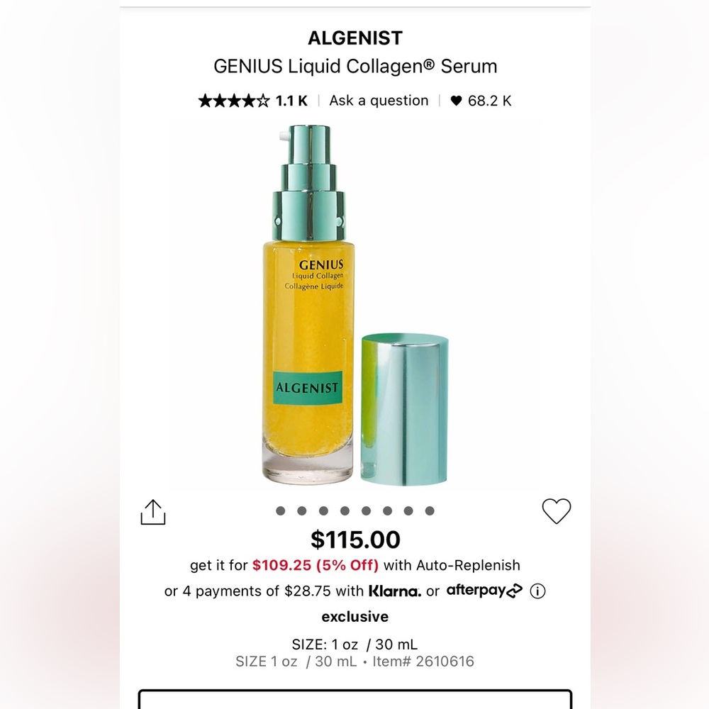 Algenist Pro Collagen New with plastic wrap
